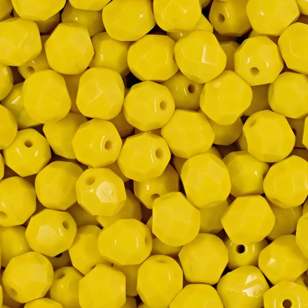 Manumi české broušené korálky 6 mm Opaque Yellow - 150 ks