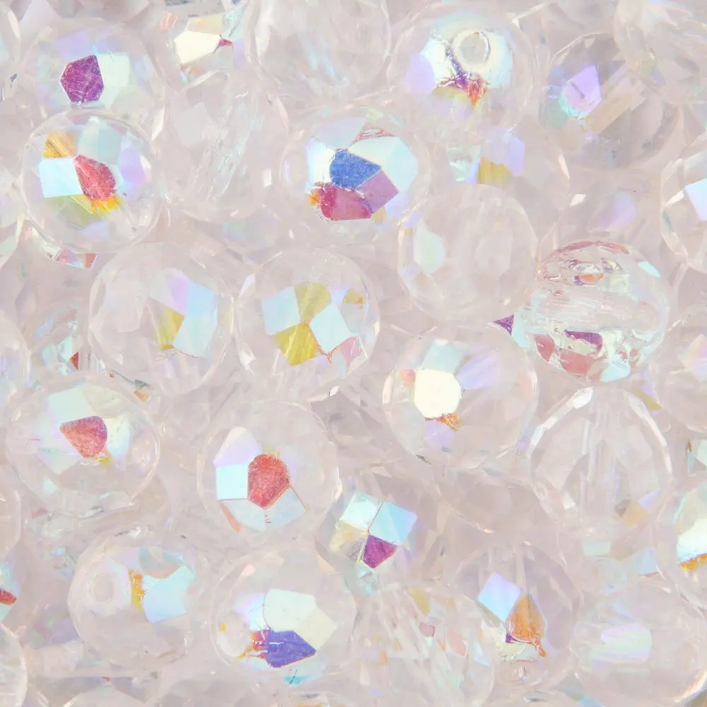 Manumi české broušené korálky 10 mm Crystal AB - 18 ks