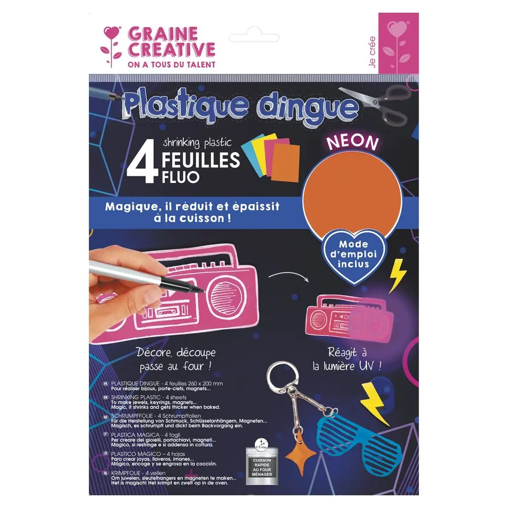 Graine Creative Sada smršťovacích fólií neonová 4ks - 1 sada