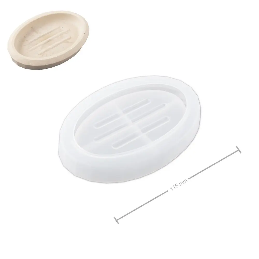 Manumi Silikonová forma na odlévání kreativní hmoty mýdlenka ovál 116x74mm -
