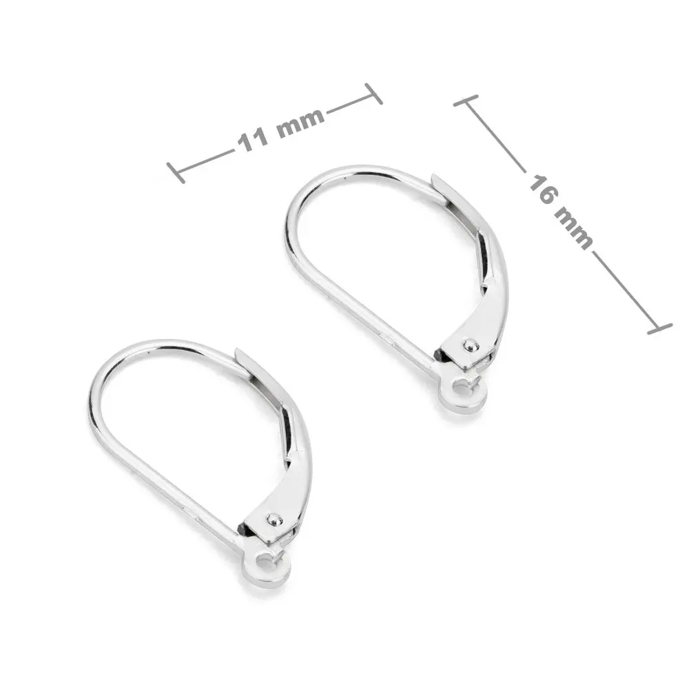 Stříbrné mechanické náušnicové háčky 16 x 11 mm -