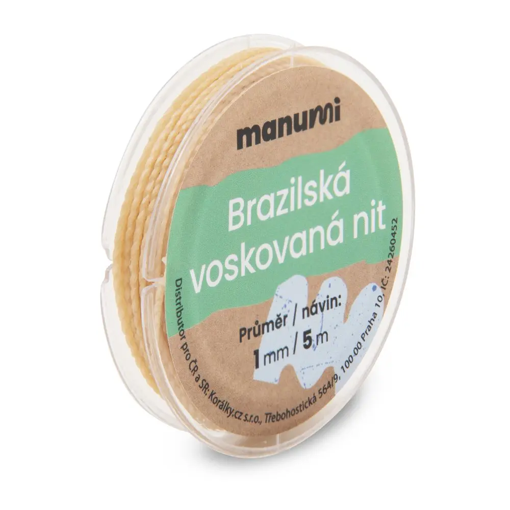 Manumi Brazilská voskovaná nit 1 mm/5m natural - 5 ks