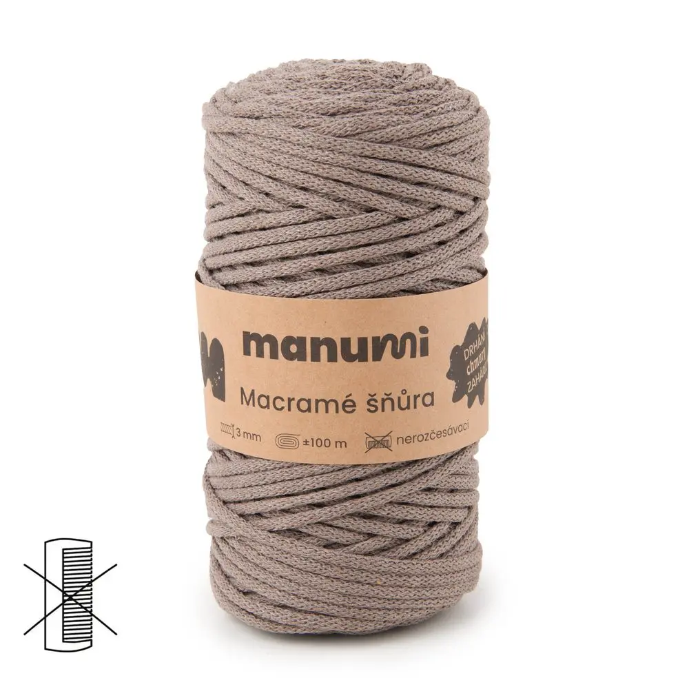 Manumi Macramé šňůra 3mm mokka -