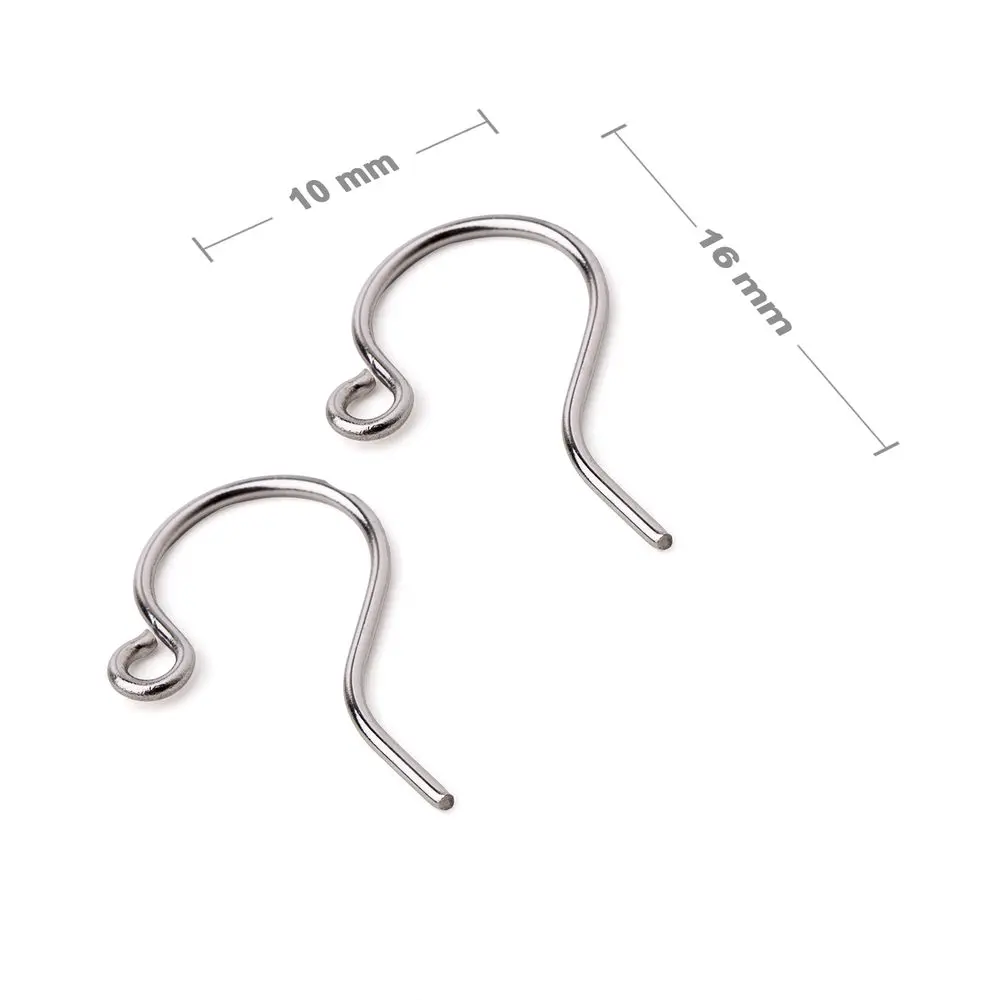 Náušnicové afroháčky hladké z chirurgické oceli 316L 16x10 mm -