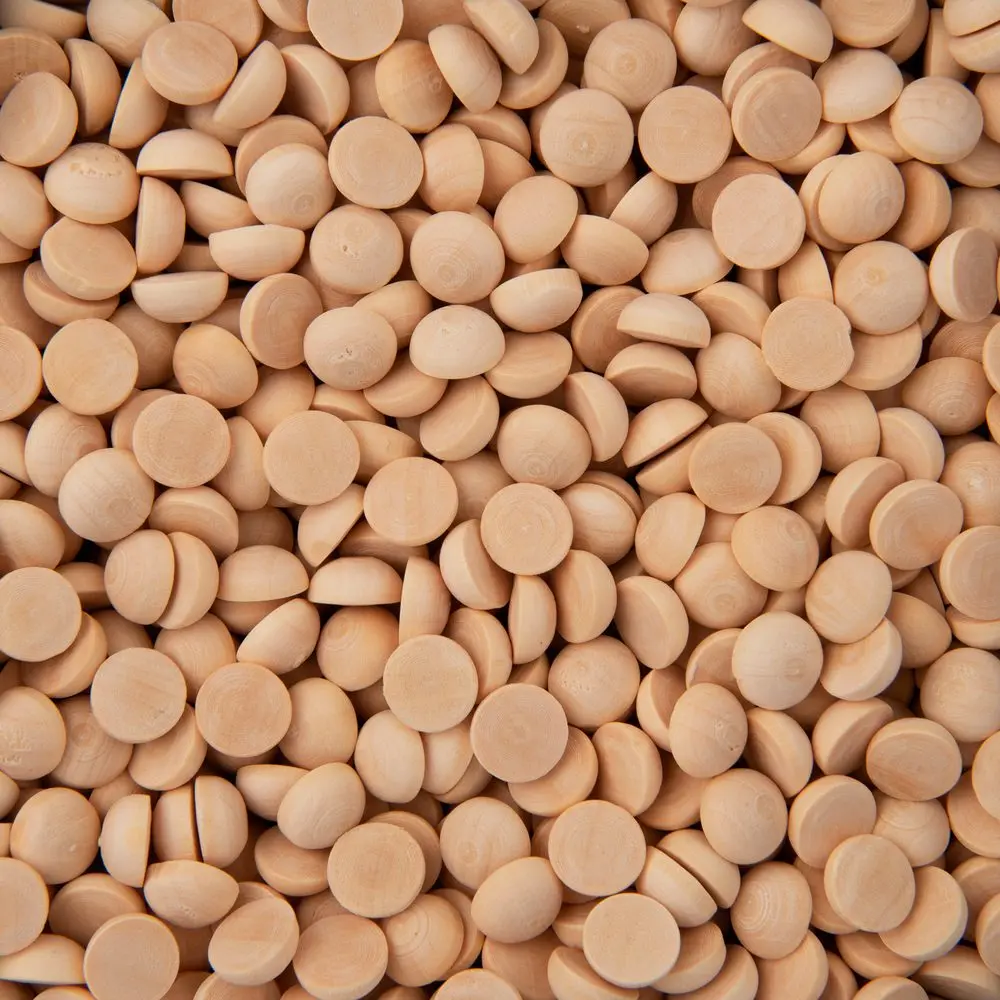 Dekorační dřevěné polokoule 12mm - 35 ks