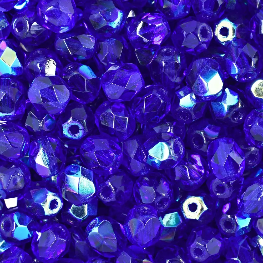 Manumi české broušené korálky 6 mm Dark Sapphire AB - 30 ks
