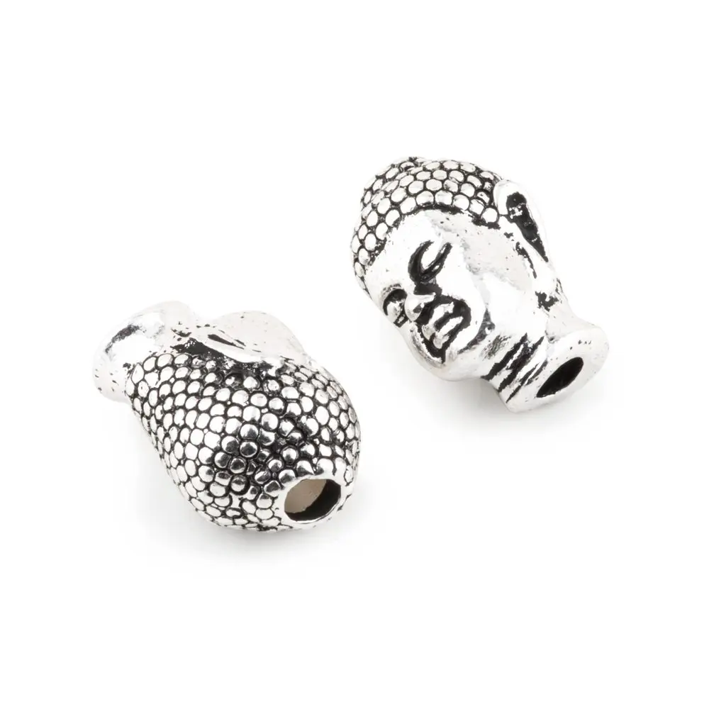 TierraCast korálek Buddha Bead starostříbrný - 5 ks