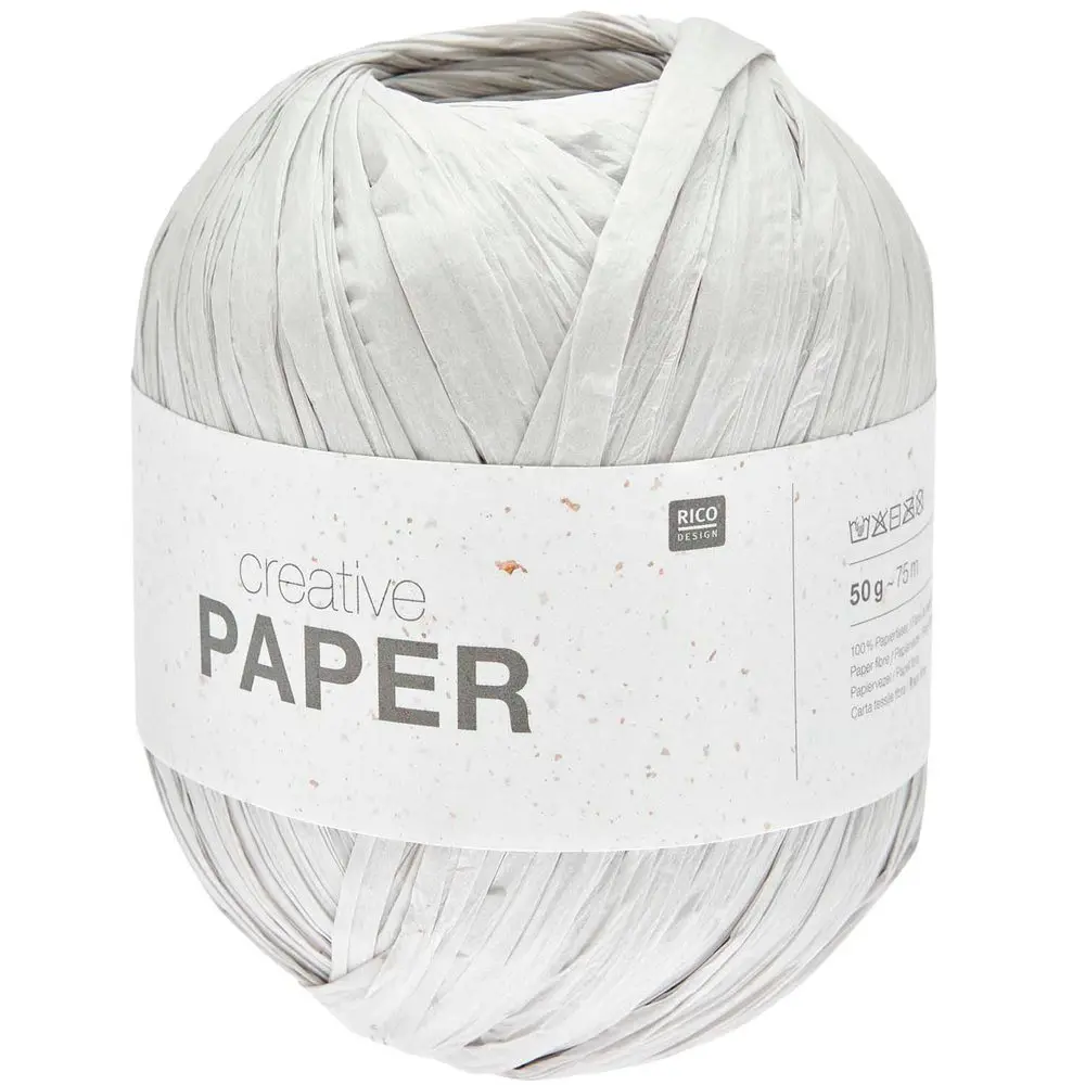 Rico design háčkovací papírová příze Creative paper odstín 002 krémová - 1 ks
