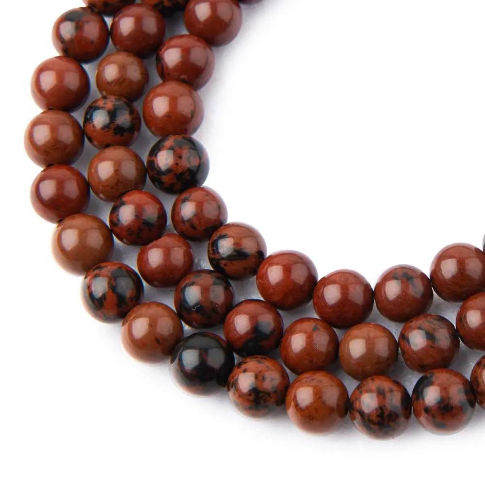 Korálky z minerálu Obsidián mahagonový 8 mm - 24 ks