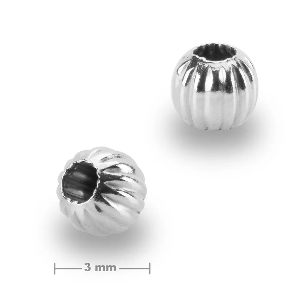 Stříbrný ozdobný korálek 3 mm -