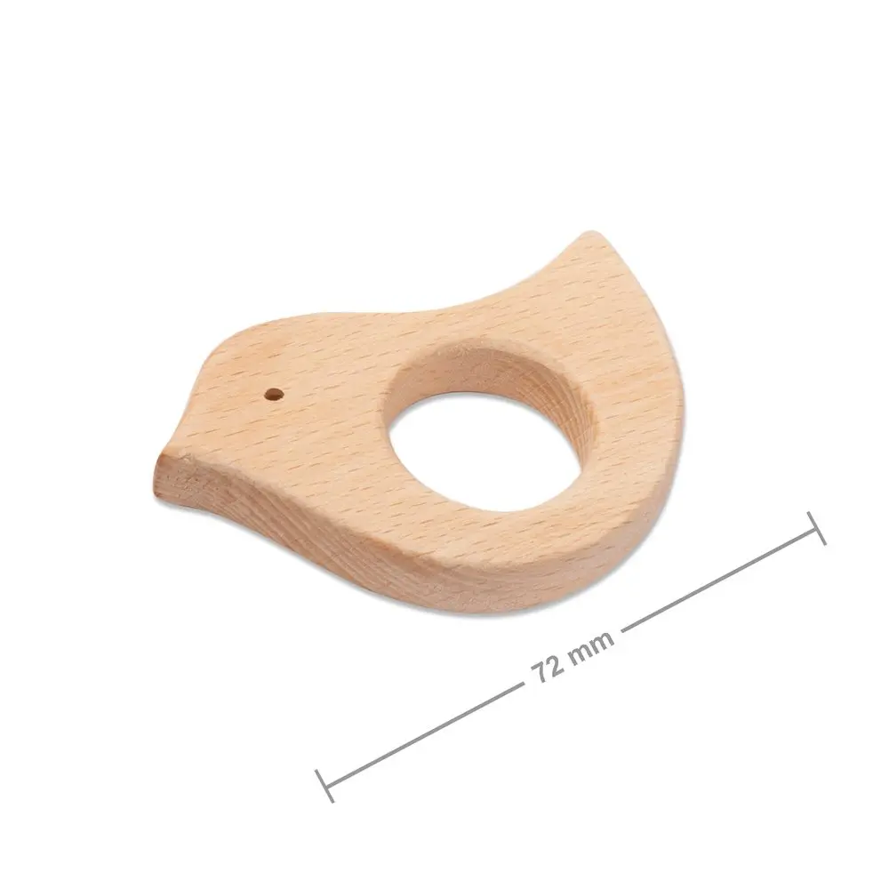 Dřevěné kousátko ptáček 72 mm - 5 ks