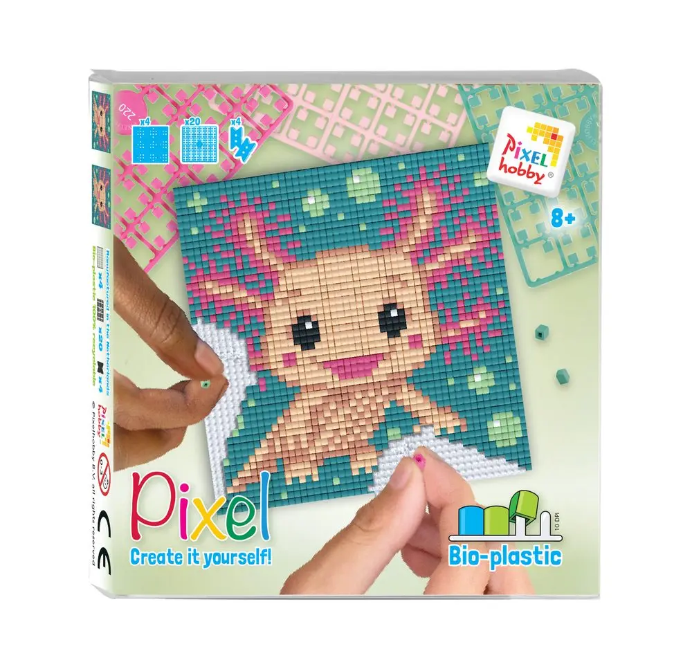 Pixelhobby Pixel sada s velkou podložkou axolotl -