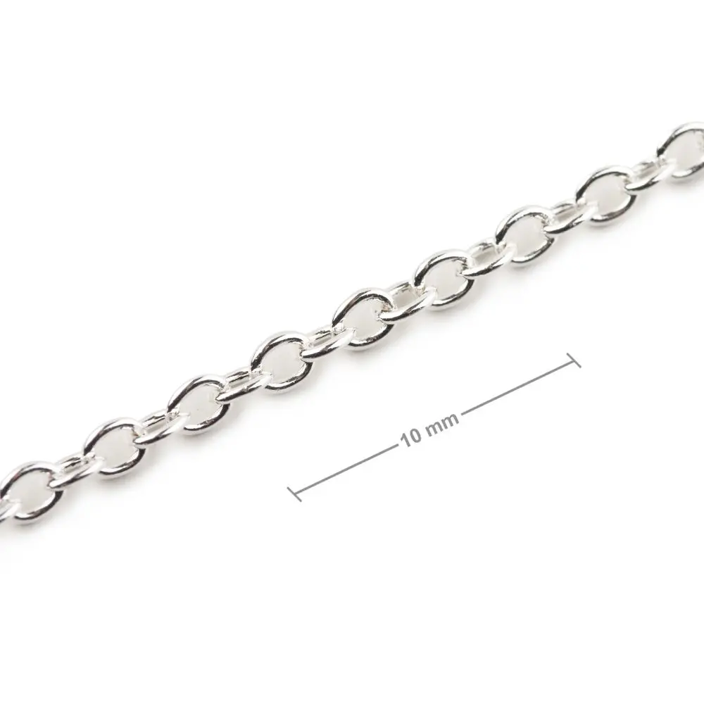 Bižuterní řetízek v metráži s 2,5 mm okem v barvě stříbra - 1 m