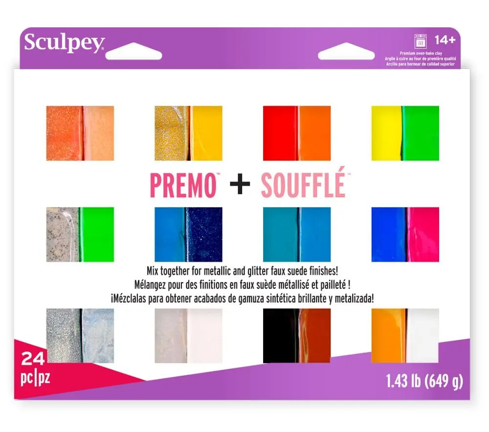 Sculpey PREMO & SOUFFLÉ sada 649g 24 barev -