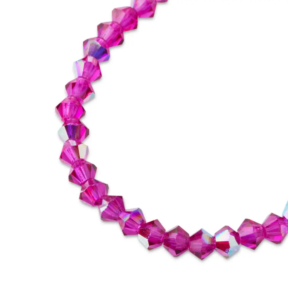 Preciosa MC perle Rondelle 4 mm Fuchsia AB - 30 ks