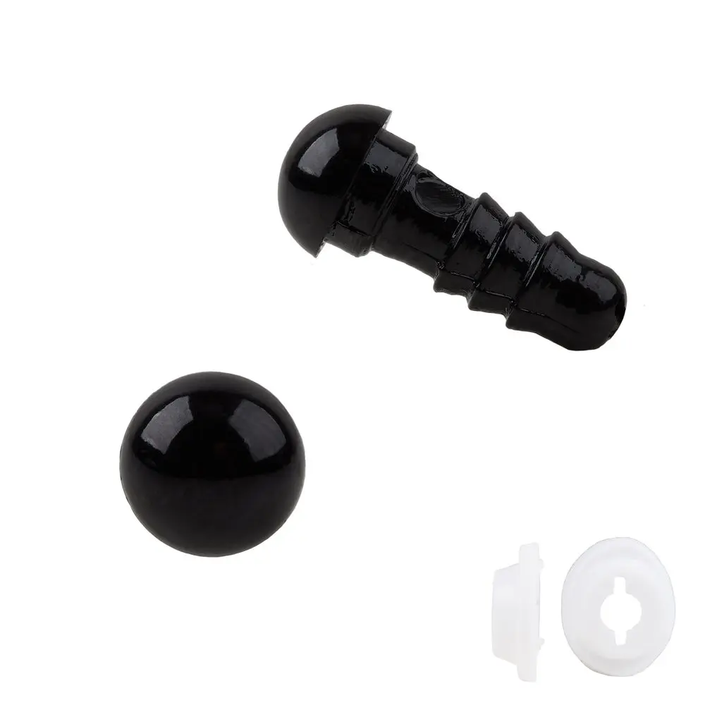 Očička na výrobu hraček ⌀6 mm s bezpečnostním uzávěrem černá - 6 párů