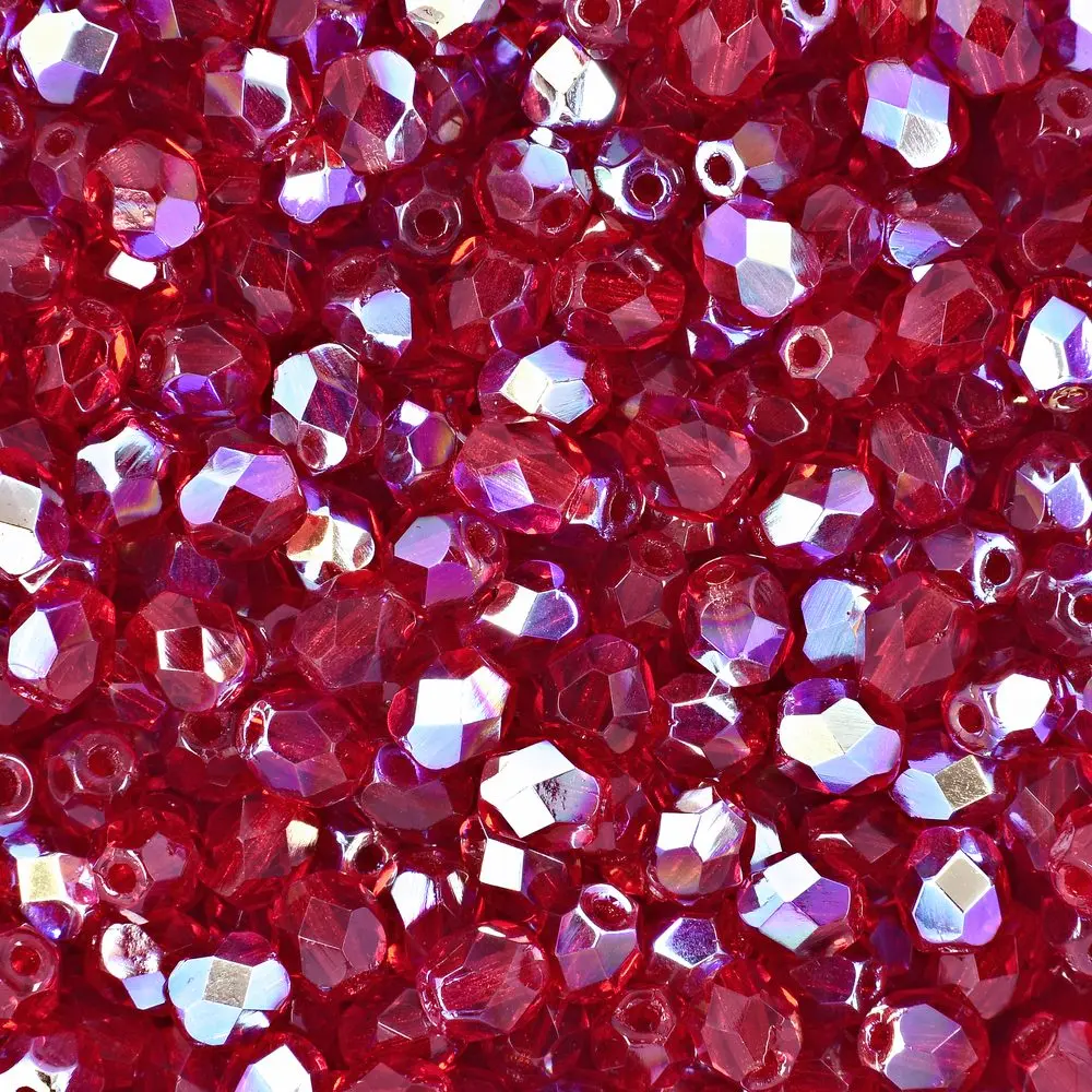 Manumi české broušené korálky 4 mm Siam Ruby AB - 225 ks
