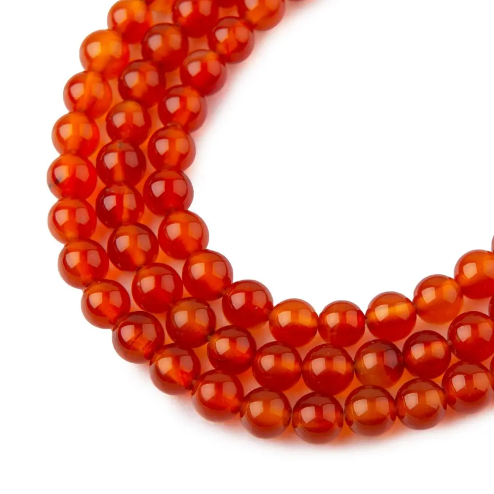 Korálky z minerálu Oranžový karneol 6 mm - 30 ks