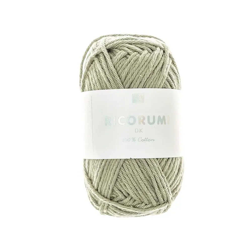 Rico Design Bavlněná háčkovací příze Ricorumi dk odstín 076 zelenošedá - 3 ks