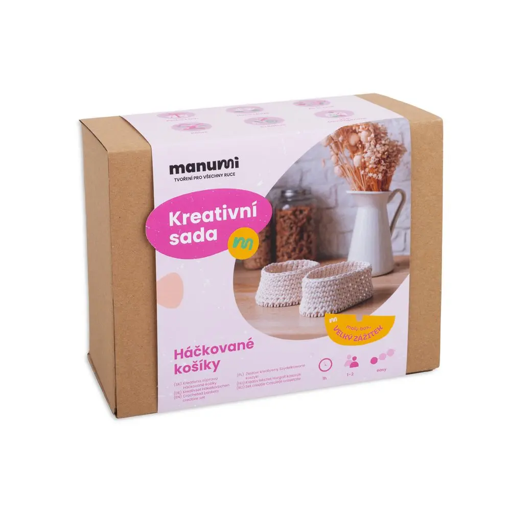 Manumi kreativní sada na výrobu háčkovaných košíků - 1 ks