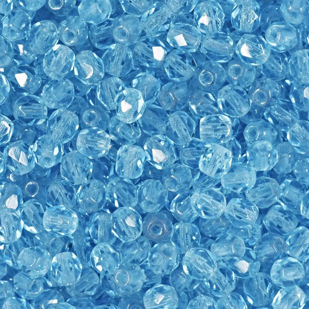 Manumi české broušené korálky 4 mm Aquamarine - 45 ks