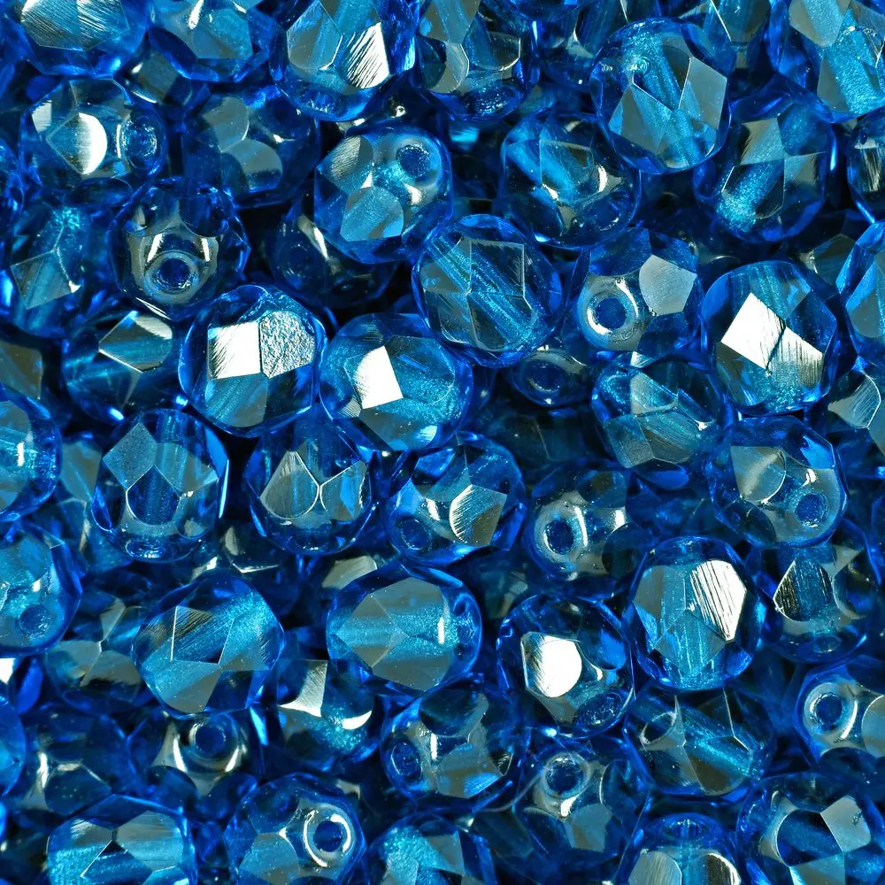 Manumi české broušené korálky 6 mm Capri Blue - 150 ks