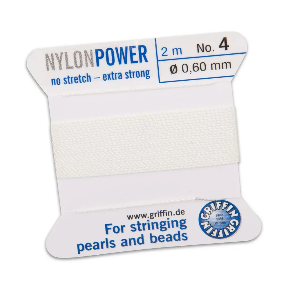 Griffin nylonová nit Nylon power s jehlou 0,6 mm/2 m bílá - 1 ks