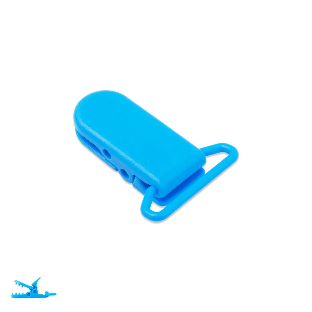 Plastový klip na dudlík 37x16x9 mm Admiral Blue - 10 ks