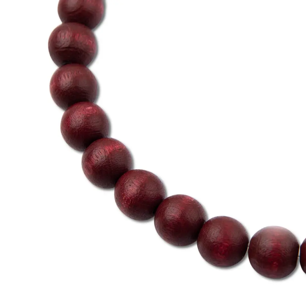 Manumi české dřevěné korálky 10 mm mahagon - 18 ks