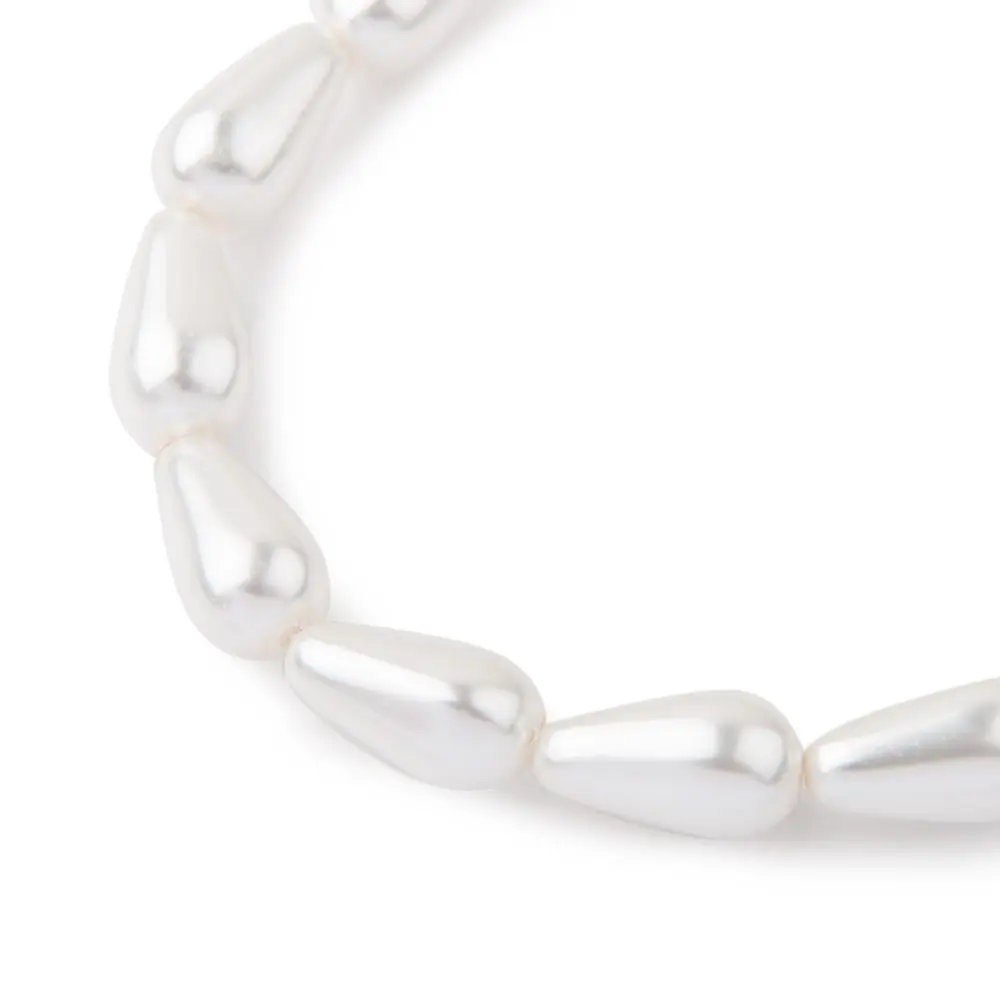 Manumi české voskové perle 15x8 mm bílé - 12 ks