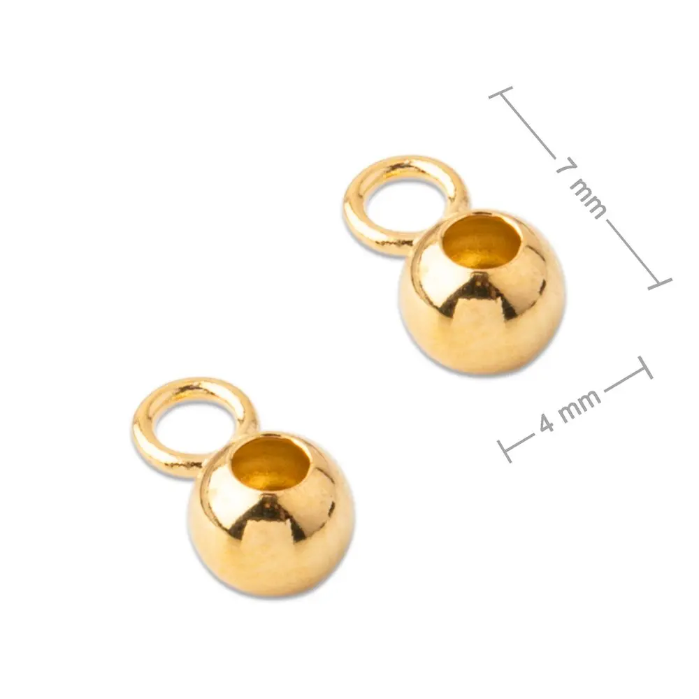 Stříbrný distanční kroužek 7 x 4 mm pozlacený 24K zlatem -