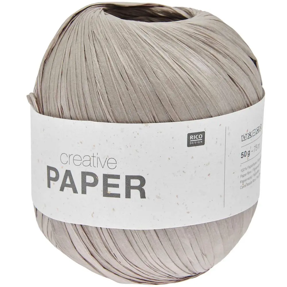 Rico design háčkovací papírová příze Creative paper odstín 009 hnědošedá - 3 ks