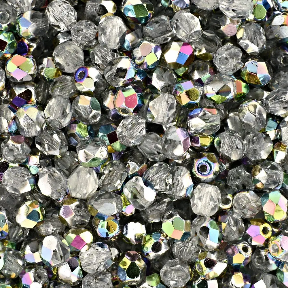 Manumi české broušené korálky 4 mm Crystal Vitrail - 225 ks