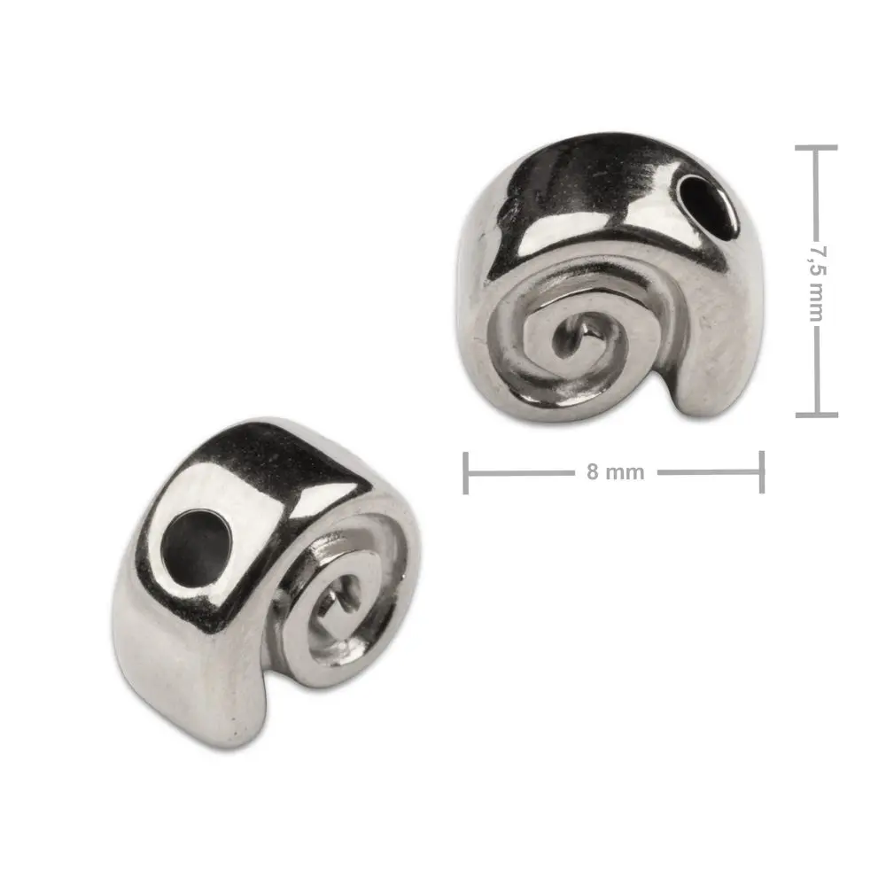 Korálek z chirurgické oceli ve tvaru spirály 7,5 x 8 mm - 1 ks