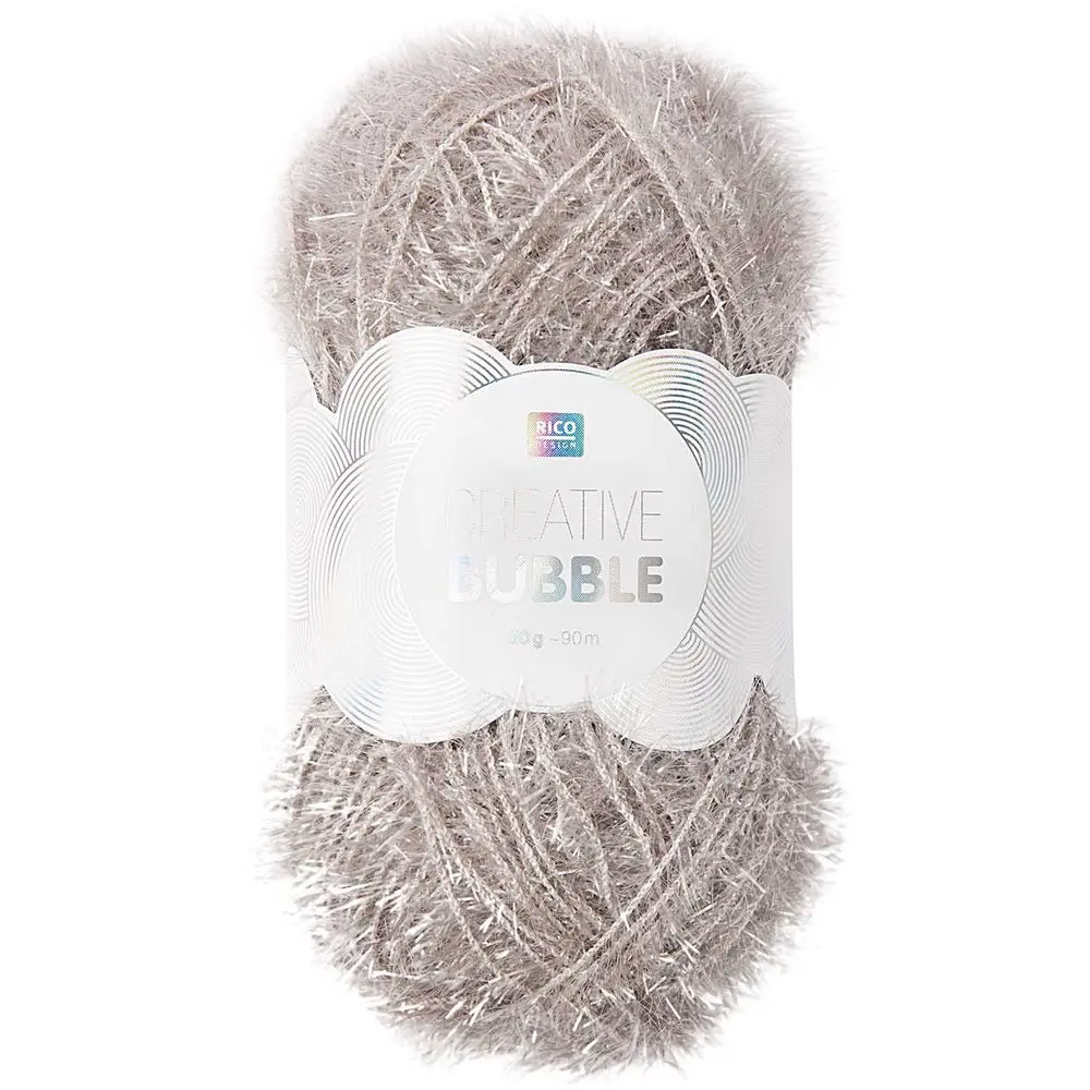 Rico design háčkovací příze na výrobu žínek Creative Bubble odstín 011 šedo-stříbrná - 1 ks