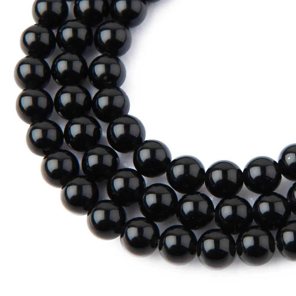Korálky z minerálu Černý obsidián 8 mm - 24 ks