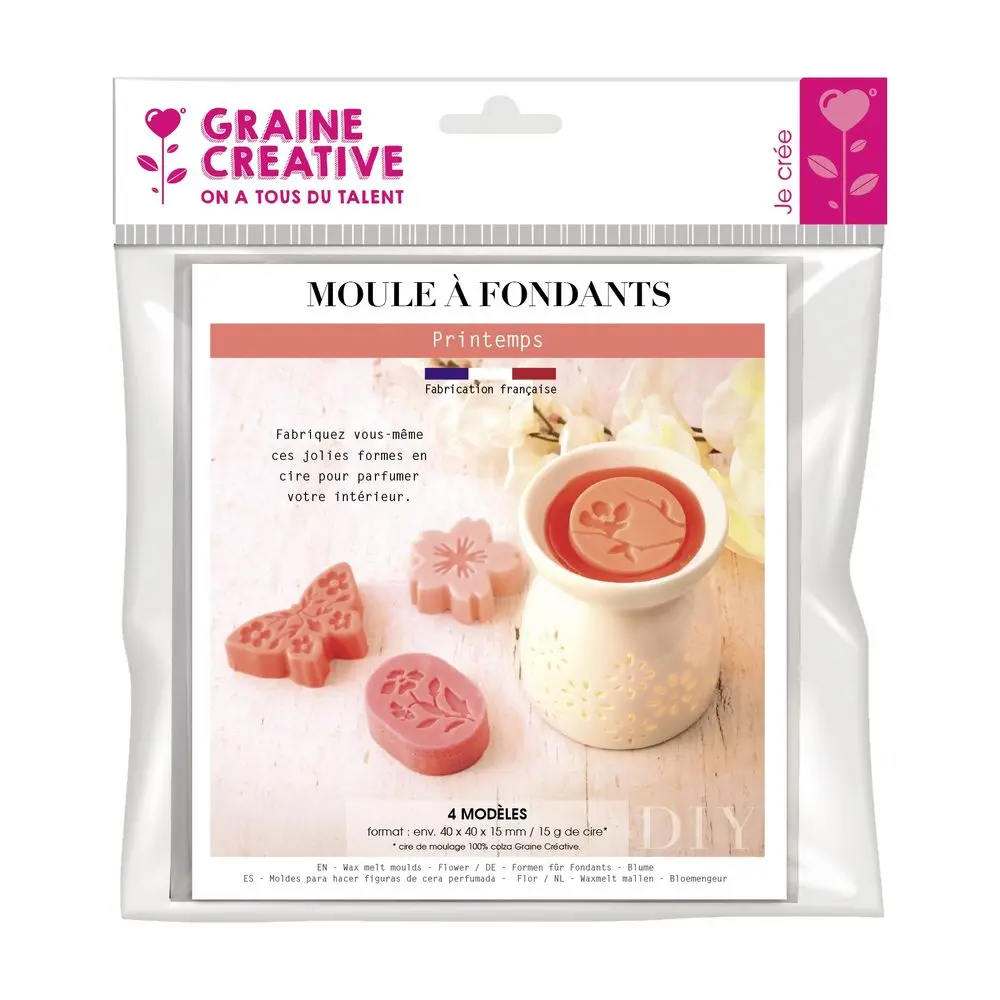 Graine Creative Plastová forma na odlévání vonných vosků se 4 tvary -