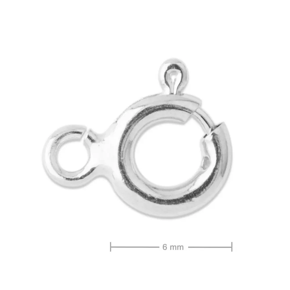 Stříbrný pérový kroužek s plochým očkem 6 mm - 2 ks