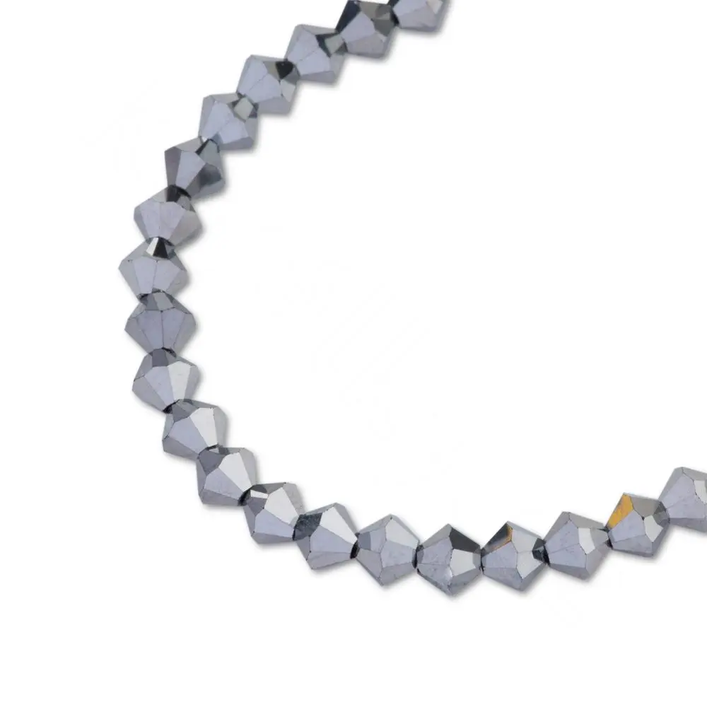 Preciosa MC perle Rondelle 3 mm Jet Hematite 2× - 120 ks