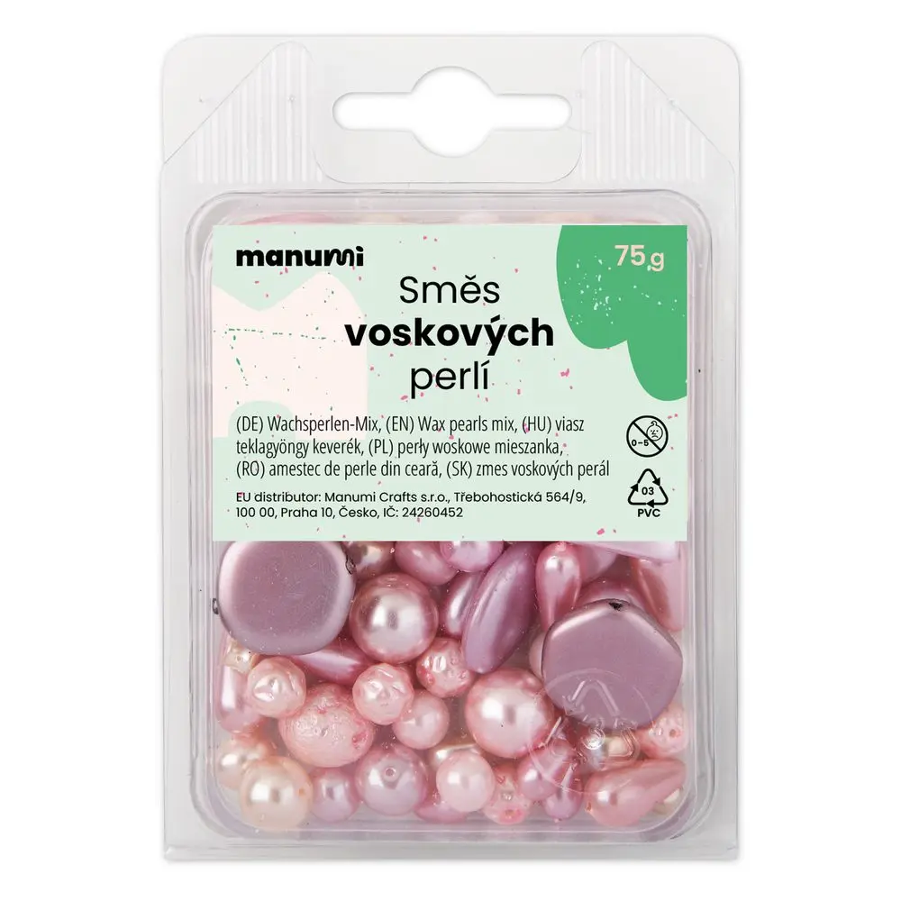 Manumi směs českých voskových perel růžová - 300 g