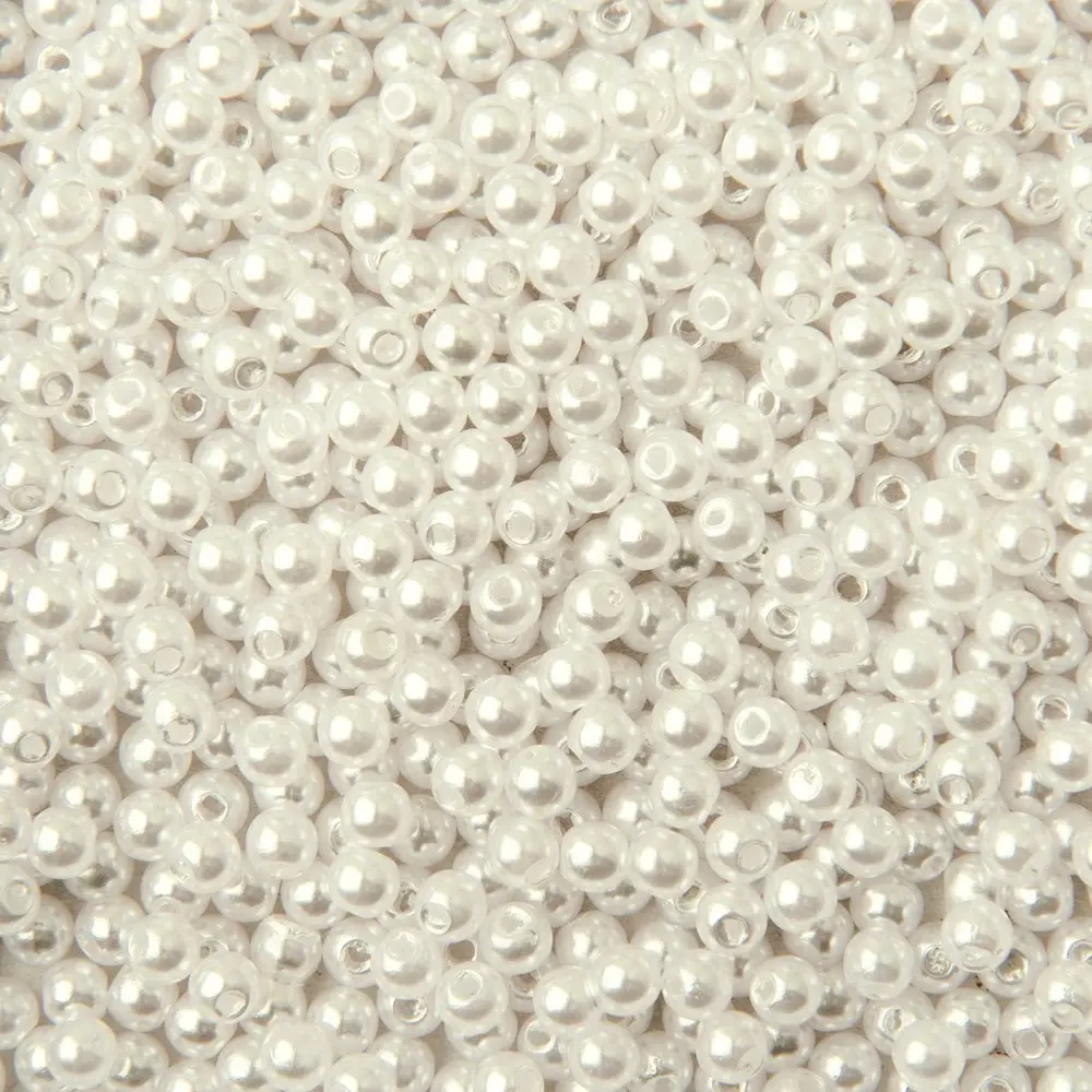 Plastové korálky imitace perel 4 mm - 450 ks