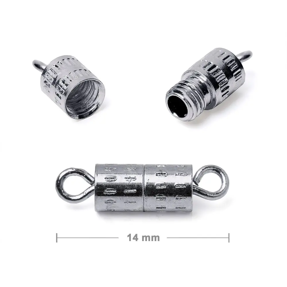 Šroubovací zapínání 14 mm v barvě platiny - 3 ks