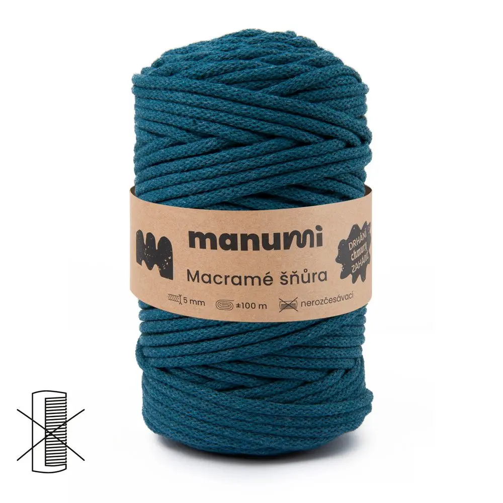 Manumi Macramé šňůra 5mm petrolejová - 3 ks
