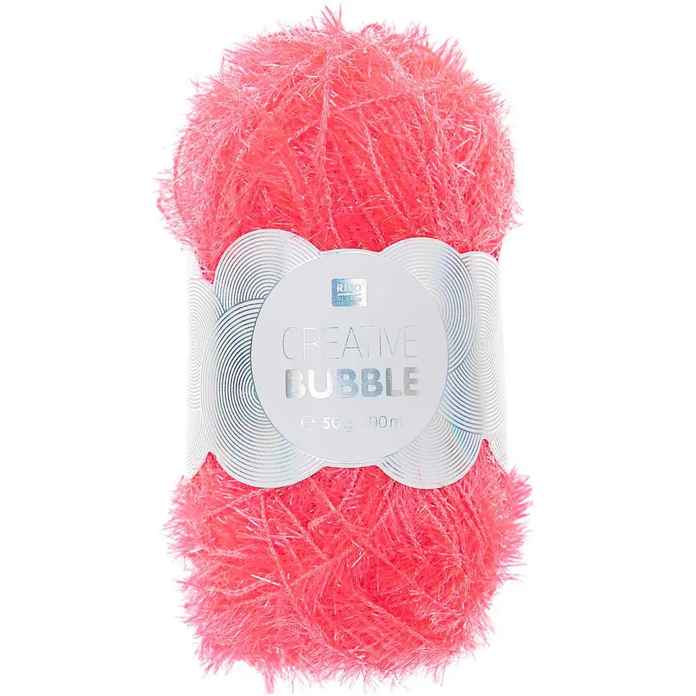 Rico design háčkovací příze na výrobu žínek Creative Bubble odstín 026 neonově růžová - 3 ks
