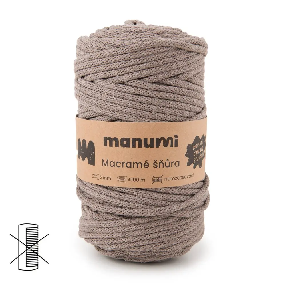 Manumi Macramé šňůra 5mm mokka -