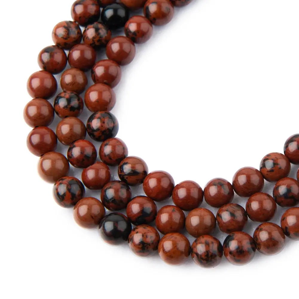 Korálky z minerálu Obsidián mahagonový 6 mm - 30 ks