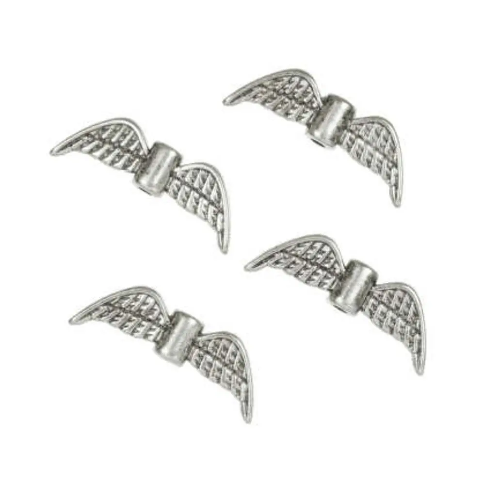 Andělská křídla 21,5x7,5x3 mm stříbrná č. 11 - 100 ks