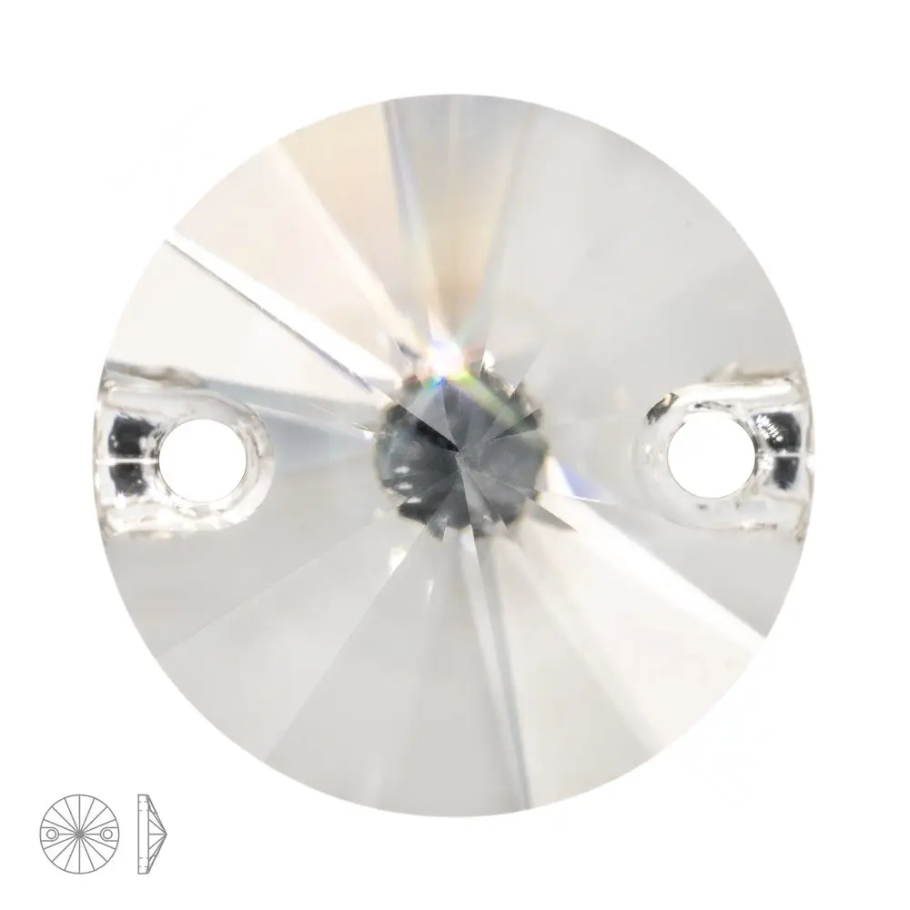 Preciosa MC našívací Rivoli 12 mm Crystal - 2 ks