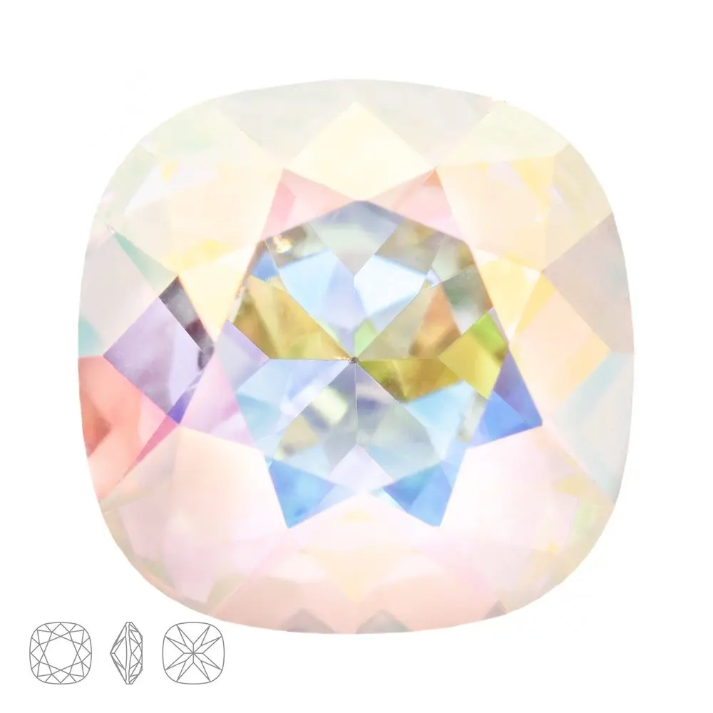 Preciosa MC kámen oblý čtverec MAXIMA 12x12 mm Crystal AB - 3 ks