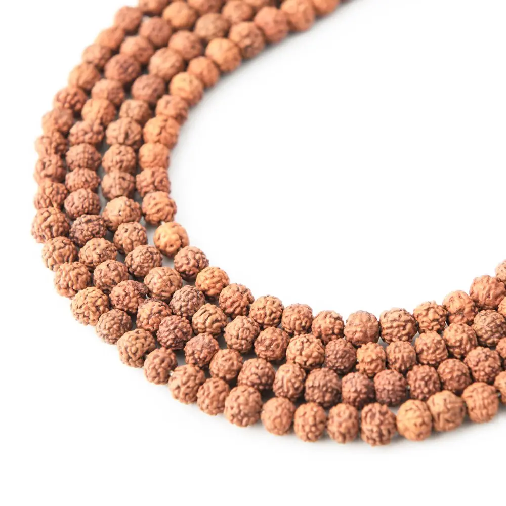 Korálek ze semínka Rudraksha přírodní nebarvený 5 mm - 60 ks